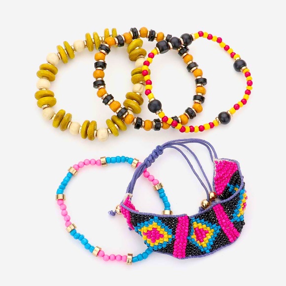 BOHO ARTISAN HANDCRAFTED MULTI LAYER NATURAL WOOD AND SEED BEAD BRACELET… - Picture 2 of 2